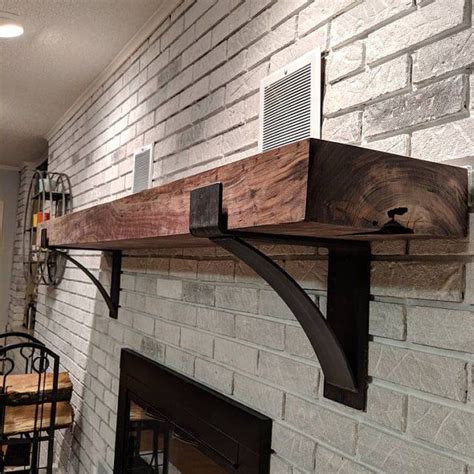 metal mantel brackets|rustic iron brackets for mantels.